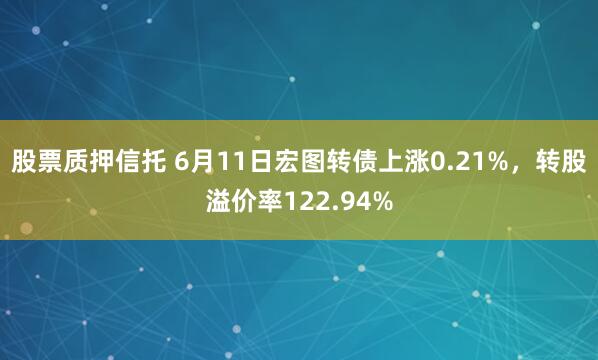 股票质押信托 6月11日宏图转债上涨0.21%，转股溢价率122.94%
